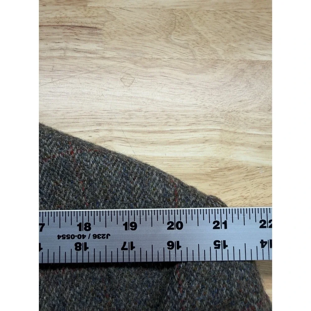 Norm Thompson‎ Tweed Shooting Blazer 48R Brown Herringbone Wool Elbow Patch VTG